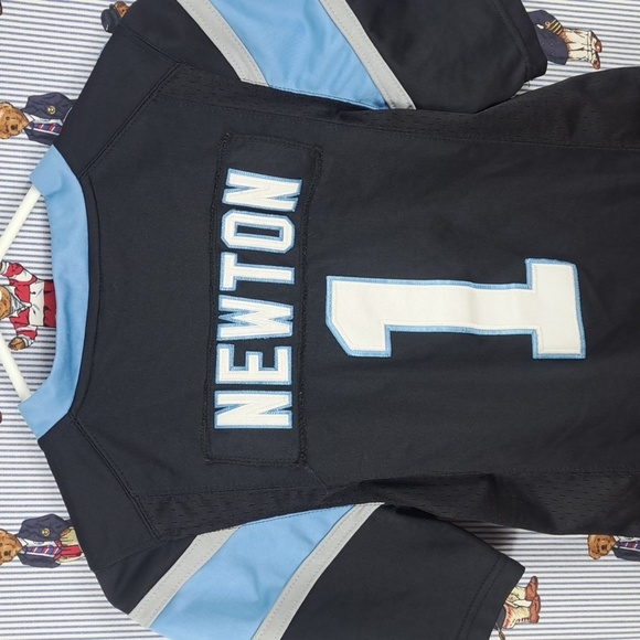 Nike Carolina Panthers Cam Newton #1 stitched black & blue SM football jersey - Picture 5 of 7